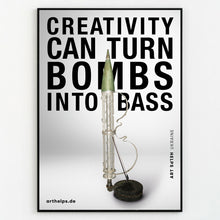 Lade das Bild in den Galerie-Viewer, RESISTRUMENTS * / Vol. 6 * &quot;Bombs into Bass&quot; Support Poster
