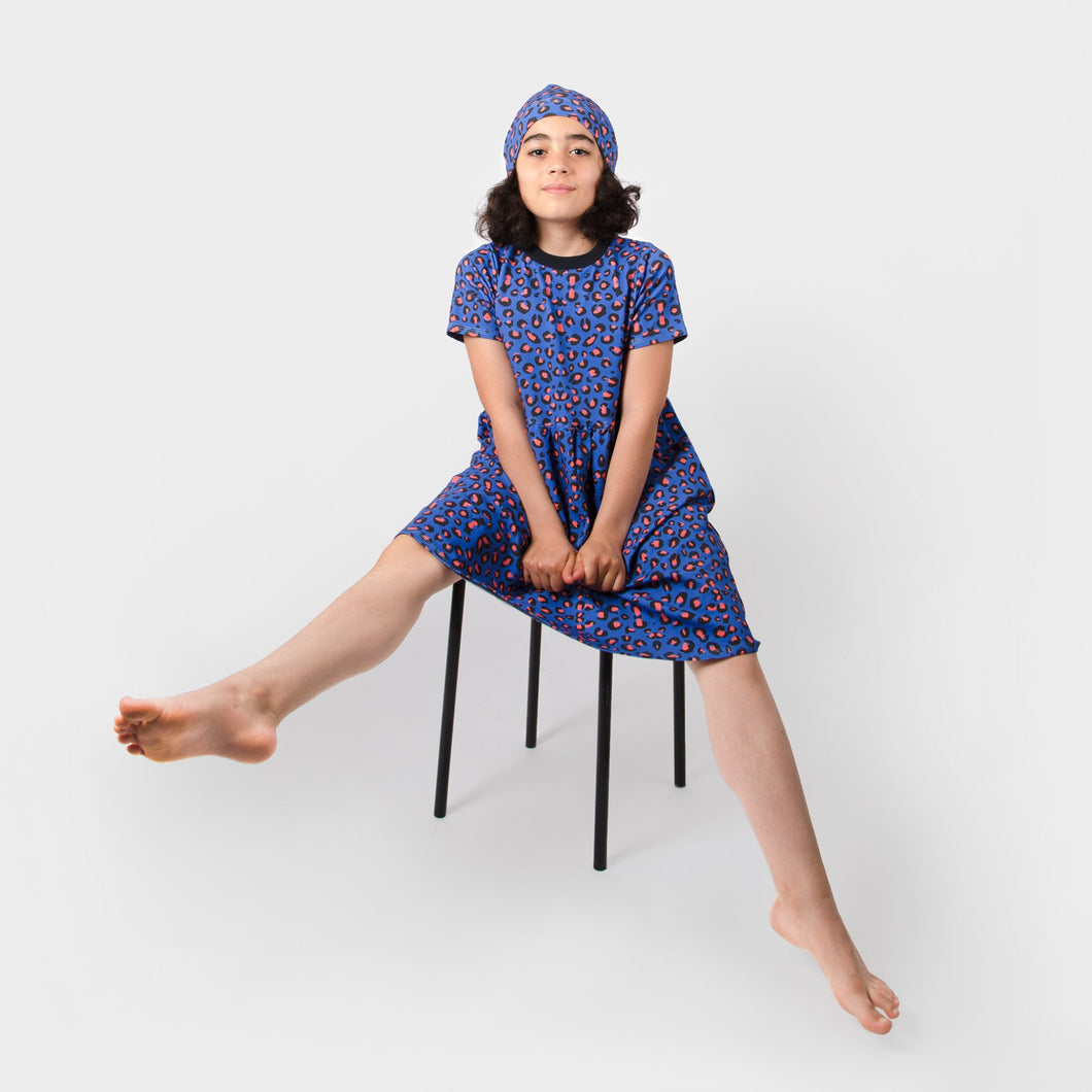 BIO Kleid  LEO BLUE/ORANGE-Morro do Papagaio